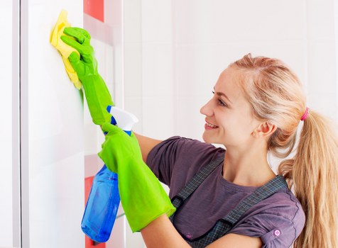 Communal entrance cleaning in a Greenwich apartment building