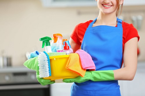 Local office cleaning team working in a Greenwich business property