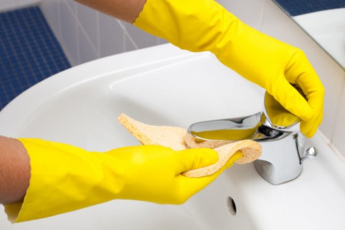 Professional move-out cleaning in a Greenwich apartment kitchen